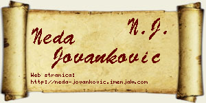 Neda Jovanković vizit kartica